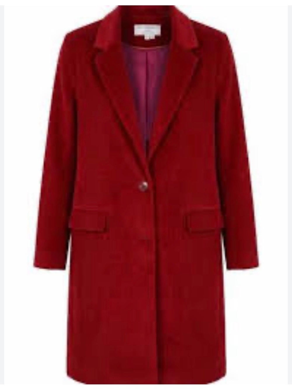 ANTHROPOLOGIE by Helene Berman: Deep Red Long Corduroy Coat-LIKE NEW - Picture 13 of 16
